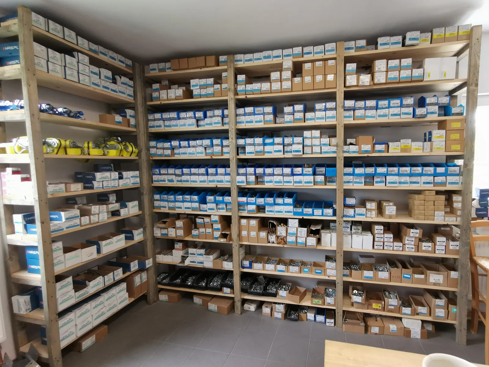 Timber hardware, fittings and fasteners in the company store