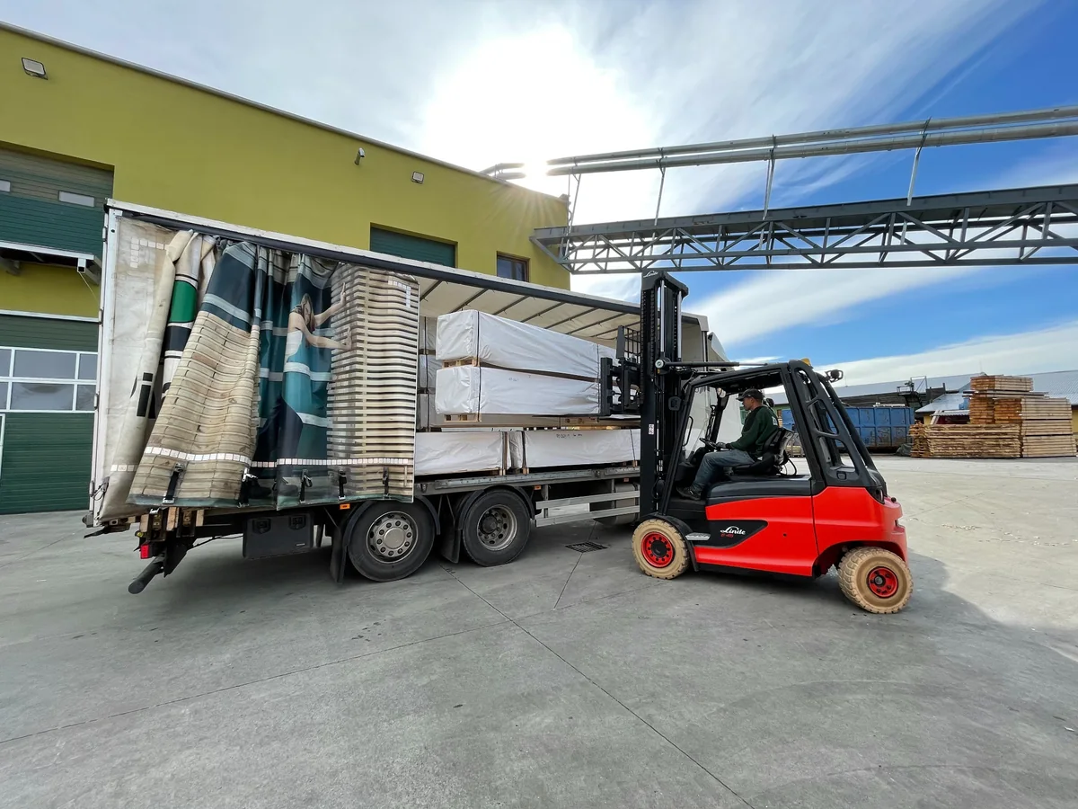 Our team loading timber products for delivery